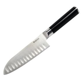 Babish 6.5 Inch High-Carbon Stainless Steel Full Tang Santoku Knife in Black