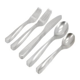 Gibson Home Hulton 20 Piece Stainless Steel Flatware Set in Silver