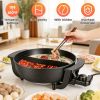 6L Large Capacity Electric Hot Pot with Divider, 5 Gear Adjustable Temperature Non-Stick Electric Cooker