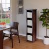 Verona 4-Section N Storage Shelf with 4 Foldable Beige Color Fabric Baskets
