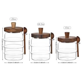3 Pcs Glass Coffee Jars with Spoons, Candy Jars, Biscuit Jars, Storage Jars, Tea Jars, Snack Jars, Seasoning Jars, Salt Jars, Pepper Jars (Option: 3 PCS)